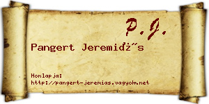 Pangert Jeremiás névjegykártya
